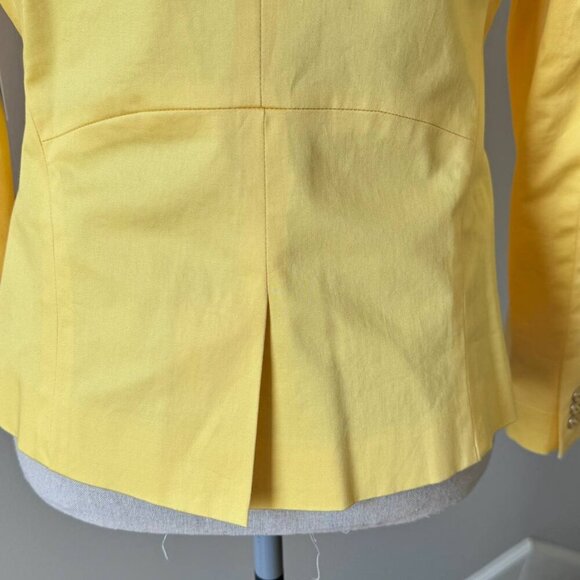 NEW YORK & Co Bright Yellow Wrinkle-Resistant Cotton Blend Blazer - Size 6 - Picture 6 of 7